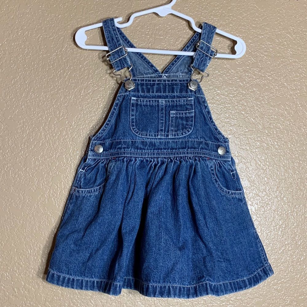 Gap baby girl jean overall dress